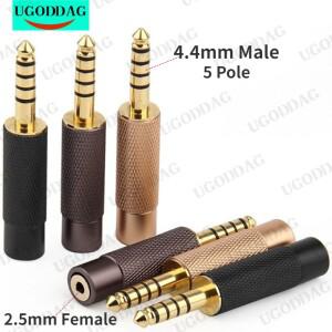 오디오 애호가 AUX 잭 2.5-4.4mm 어댑터 이어폰 플러그  4.4mm 수 2.5mm 암 헤드폰 와이어 커넥터  5 극 변