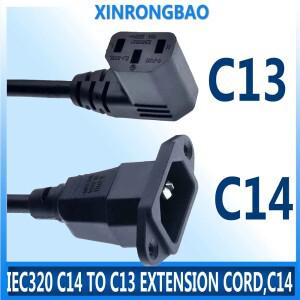 IEC320 C14 ~ C13 연장 코드  나사 구멍이 있는 숏 길이 60cm  드롭  가능 0.75mm 10A 125-250 VAC
