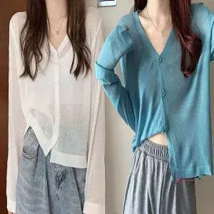 에어컨바람막이 에어가드 가드 가림막 에어가이드 날개 시스루 가디건 바닷가 얇은 여름mno263