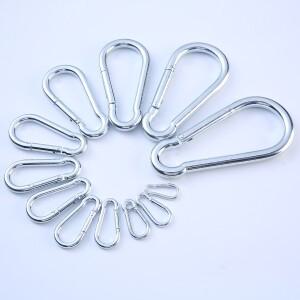 1/4피스 열쇠 고리 스프링 스냅 후크 Carabiner 클립 키 체인 캠핑 하이킹 여행 헤비 듀티 고속 링크
