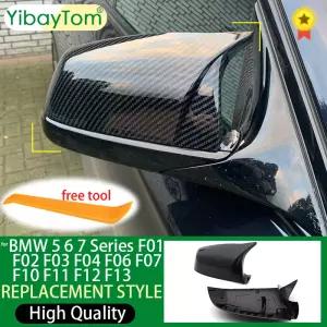 BMW 5 6 7 E60 E61 E63 E64 F01 F02-F04 F06 F07 F10 F11 F12 F13 카본 파이버 블랙 사이드 윙 리어뷰 미러