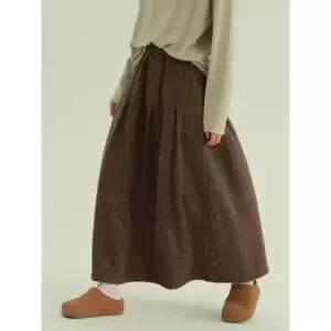 엘럽 스커트 여성용 모직 캐주얼 빈티지 A라인 정장 슬림핏 원템1