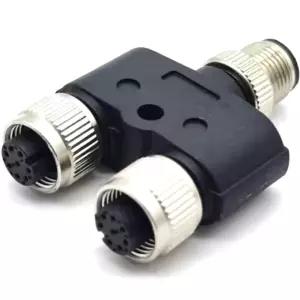 케이스노아자 M12 Y형 어댑터 8핀 남성에서 여성까지 A 코딩 차폐 방수 신호 분할 산업 장비 자동화
