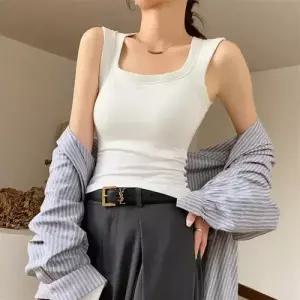 여친 여름 캐주얼조끼 조끼 끈나시 아웃도어 캡 빅사이즈 일자 와이드 어깨 커버 풀 슬리브리스 상의 admr2