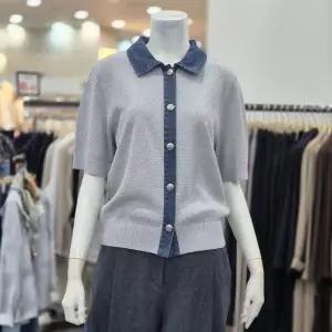 [하프클럽/레노마레이디]레노마레이디 sh06 데님 블록 니트 가디건 R2H22KCD080