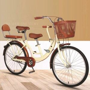 3인용자전거 3인승자전거 접이식 24인치 핑크 가족 다인승 패밀리카