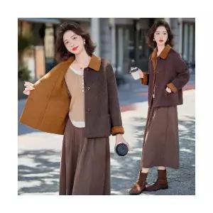 여자 모직 코트 숄카라 가을룩 리버시블 BE3