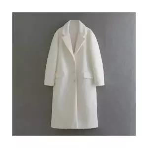 여자 모직 코트 가을 혼방 하프 일자 롱 BE3