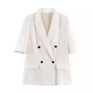 여성용 봄 정장 재킷 스트리트 리넨 반팔 코트 BE2