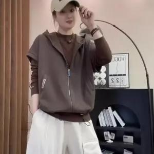 여친 캐주얼 정품 조끼 반팔 스트링 집업 후드 맛있음 나시 ST2