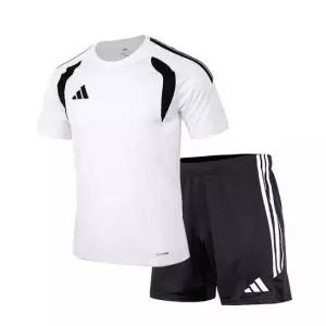 아디다스 티로 26 리그 저지 쇼트 남자 여름 반팔 반바지 상하의 세트 백색 헬스복 체육복 운동복