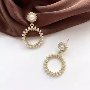 실버925 태양 원형 진주 귀걸이 이어링 은침 실버925 큐빅귀걸이 골드귀걸이