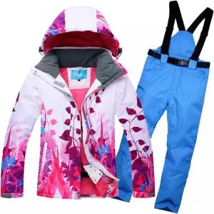Wygwlg 남성·여성 스키수트 세트 따뜻하다 방풍 2점 스노우수트 겨울용 재킷 방수 바지 야외 활동용