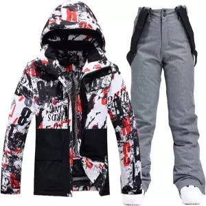Wygwlg 남성·여성 스키수트 세트 방풍 2 스노우수트 겨울 옷 재킷 방수 바지 알파인 스노보드 스포츠에