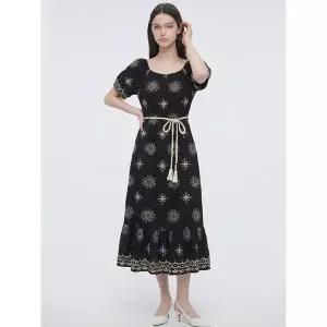 [하프클럽/카라]KARRA 에스닉롱원피스+벨트SET_A6M0147