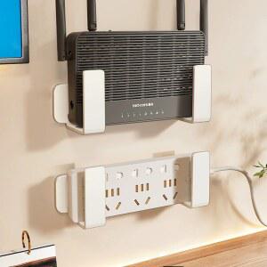 셋탑박스거치대 공유기 선반 벽걸이형 라우터 WIFI 드릴이 벽걸이 모뎀 TV 스탠드 스트립 수납함 셋톱박스