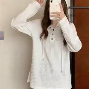 롱티셔츠 루즈핏 후드티 봄 버튼 이너 얇은 티셔츠 후드