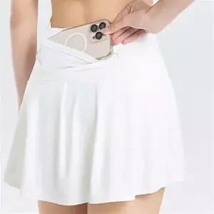 테니트 운동 A라인 스커트 핸프폰 포켓 요가 미니스커트