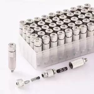 점적호스 관수자재 농업용 정원 농업 냉각 가습을위한 0.1mm 0.8mm 내부 필터가 50Pcs 고압 물 미스트 노즐