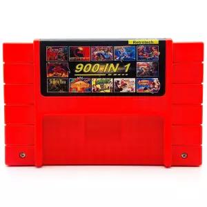 SNES 16비트 게임 콘솔용 리트로텍 900 인 1 멀티 카트리지 - 인쇄 지침 포함