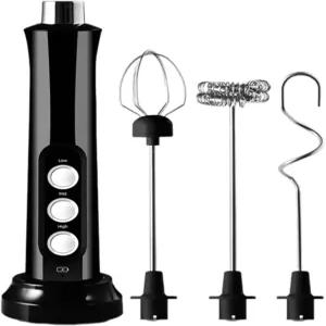 휴대용 충전식 전동 우유 거품기 폼 메이커 핸드헬드 포머 3 스피드 드링크 믹서 커피 거품 내기 지팡이