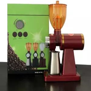 커피 원두 그라인더 전기 에스프레소 머신 간편한 교체 그라인더(블랙) 레드 컬러 박스 110V 업그레이드