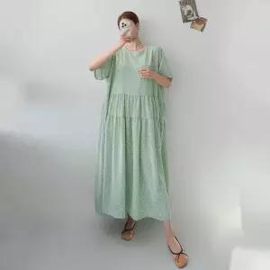 TE 임부복 플라워 롱원피스 여름 캉캉 데일리 빅사이즈 쉬폰 바캉스 40대 여성