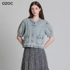 [오조크(OZOC)] 퍼프 라운드 데님 자켓 (택가격: 108000원)