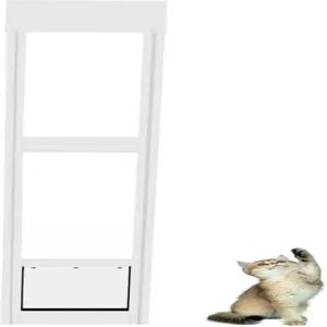 슬라이딩 파티오 도어용 고양이 개 인서트 식 날씨 방지 패널이 있는 유리 높이 7638인치에서 8인치로 조절