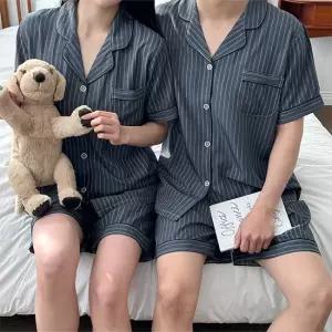 해피로 실크터치 반팔 커플 잠옷 세트