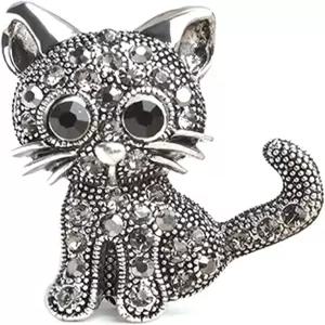 월하오 여성용 브로치 핀 코사지 액세서리 크리스탈 스파클링 동물 고양이 귀여운 생일