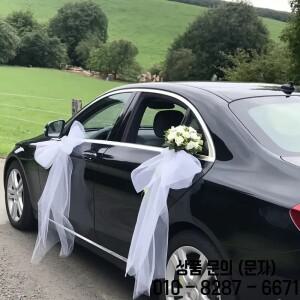 8개입 신혼 자동차 리본 장식 튤 원단 웨딩 프로포즈 약혼 브라이덜 샤워 처녀 파티 기념품