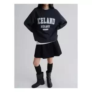 {백화점 상품} (356141CM2R) [에잇세컨즈] 심플 레터링 스웨트셔츠 네이비 417606