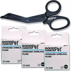 좋아요 하버 펫 밀랍 제거 탯줄 치실 및 동물 끈 절단 키트 개 고양이 출산용 4팩
