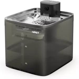 NPET 무선 고양이 분수대 스마트 모션 센서가 장착된 4L/갤런 배터리 작동 반려동물 4000mAh 충전식 및