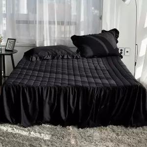 [리빙코디]리빙홈 루시 셔링 항균 마이크로 밴딩 침대스커트 Q 누빔 매트리스 커버