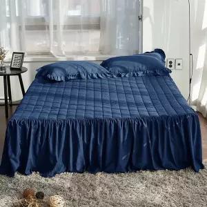 [리빙코디]리빙홈 루시 셔링 항균 마이크로 밴딩 침대스커트 SS/Q 누빔 매트리스 커버