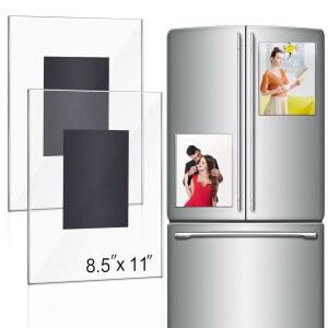 냉장고용 크로블리스풀 2개 아크릴 액자 11 인치 8.5 사물함 투명 및 마그네틱 일정 작품 x 사진 큐비클 전시 대형