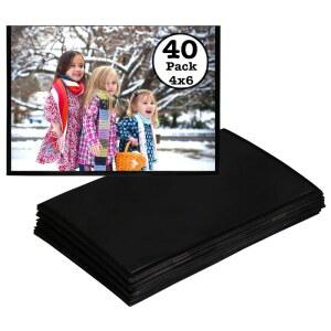4x6 사진용 Iconikal 40팩 인 포켓 냉장고 캐비닛 내구성이 홀더 디스플레이 및 슬리브 표면용 사진 슬라이드 금속 액자 메모 - 마그네틱 파일 간편한
