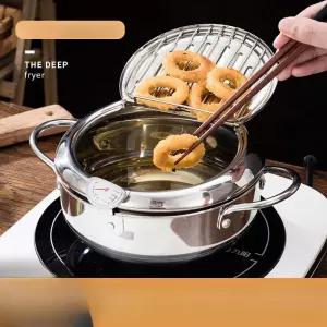 미니 가정용 튀김기 스테인리스 절약형 온도조절 일본식 소형 튀김기