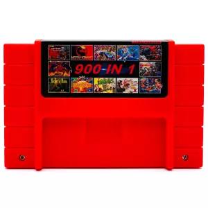 SNES 슈퍼 6비트 게임 콘솔용 레트로테크 900 인 카트리지 빨간색