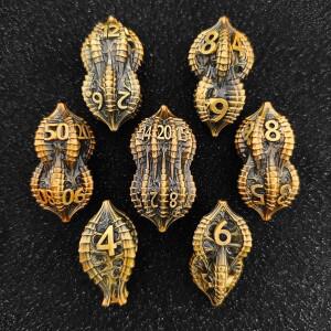 7개 금속 DND 주사위 세트 RPG 솔리드 다면체 D20 D6 주사위 (D&D 패스파인더 던전 앤 드래곤 보드게임 롤