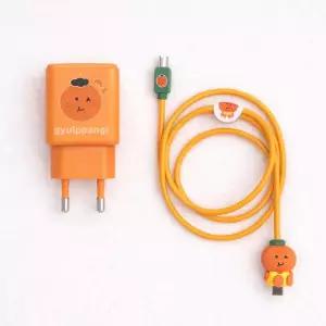 아트박스/제주하우스 제주하우스 귤빵이휴대폰 고속충전기 케이블2종세트