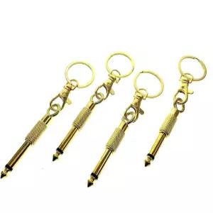 4pcs 기타 및 베이스 플러그 열쇠고리 635mm /4인치 오디오 잭 음악 액세서리 벽걸이 케이블 홀더 키트용