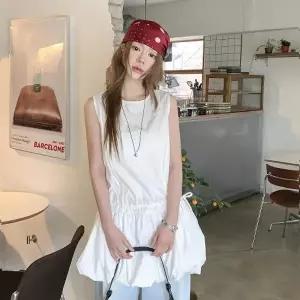 [다잇템]여자 벌룬 플레어 레이어드 나시 미니 원피스