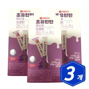 서울우유 어린이 초유탄탄 류신 프로틴 젤리스틱 포도맛 14포 x 3개