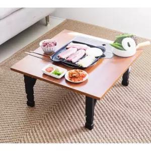 예쁜 우드패턴 홈파티용 좌식 접이 불판 테이블 60cm (3색) 고기 고깃집