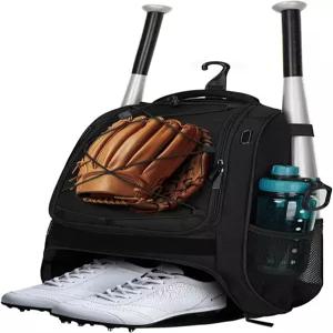 라리팝 유소년 야구 가방 펜스 후크가 달린 배트 백팩 및 별도의 신발 수납 공간 방수 장비 티볼 소프트볼