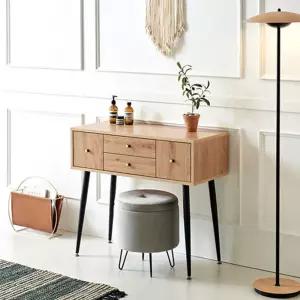 모던 오크 그레이 거실 안방 4칸서랍 콘솔 (90cm 3색) 화분대 디자인 좁은