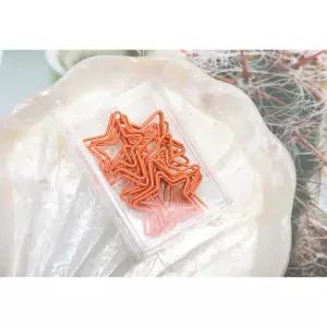 디자인 클립 모양 데스크 대형 대용량 별 사무용 테리어 페이퍼 오렌지 1박스 (10개)